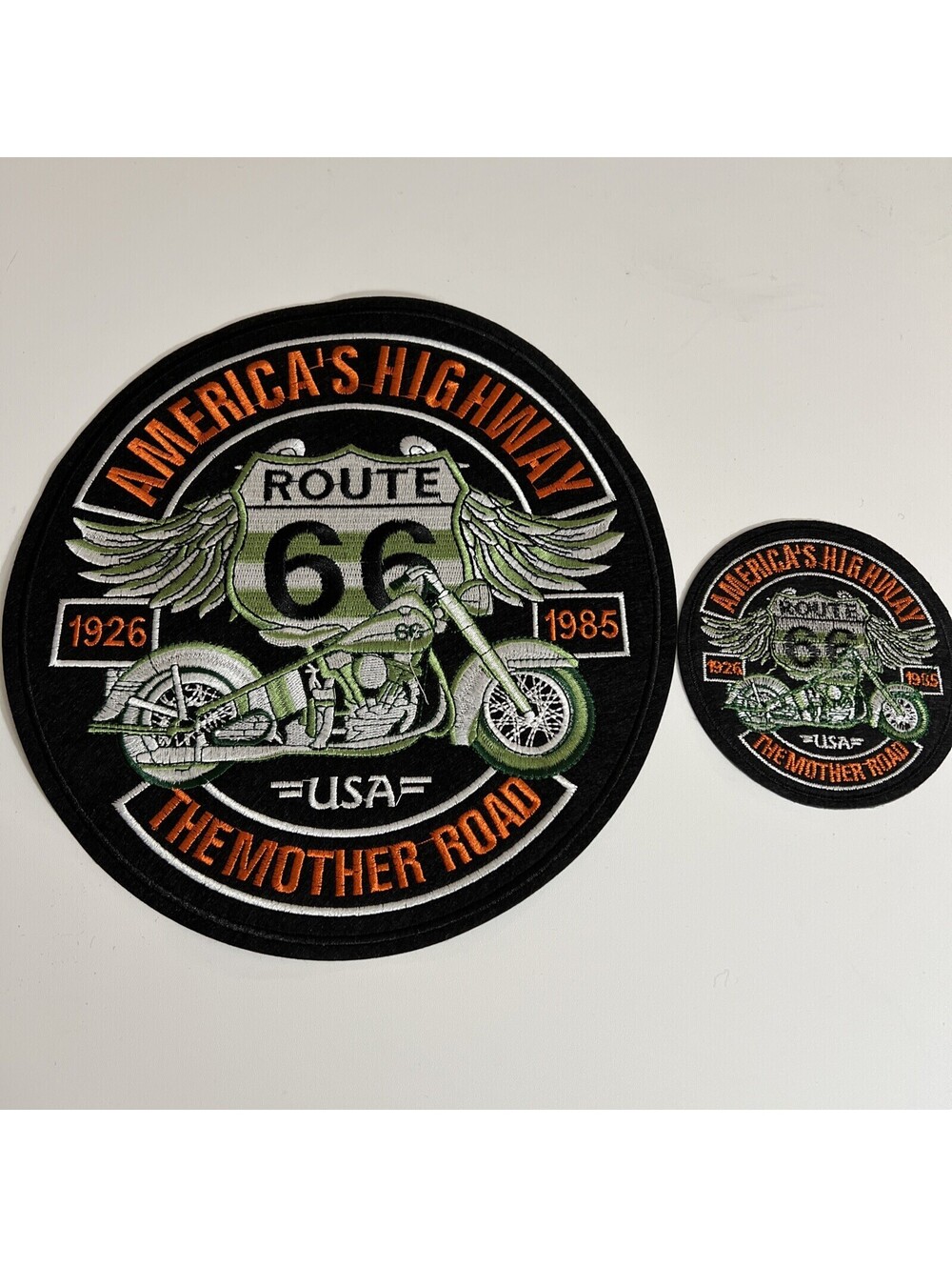 10 inch America’s Highway Mother Road Motorcycle Patches Iron on Harley Davidson